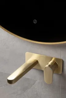 Зеркало с подсветкой Armadi Art 545-100-G 100 см сенсорный выключатель антизапотевание золото